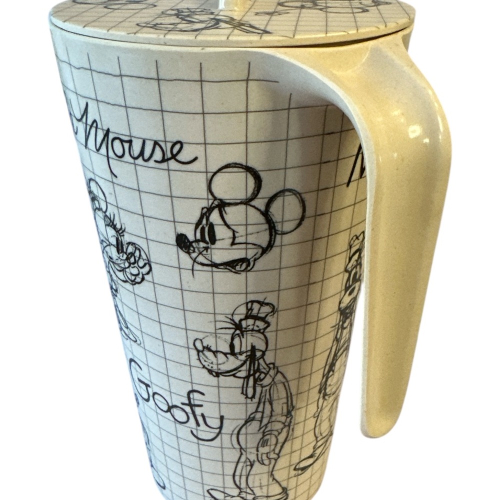 NWOT Disney Sketchbook Characters Bamboo Pitcher with Lid - Picture 3 of 8